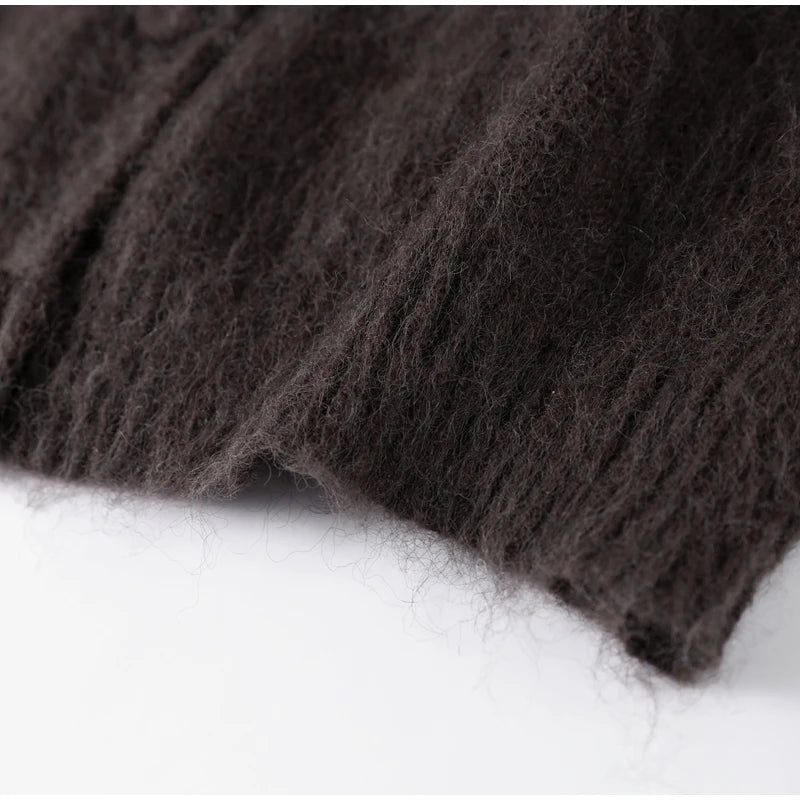 Fashion O-neck Knitted Cardigan Women Solid Flare sleeve Single Breasted Slim Sweater 2025 Lady Autumn Winter Chic New Knitwear