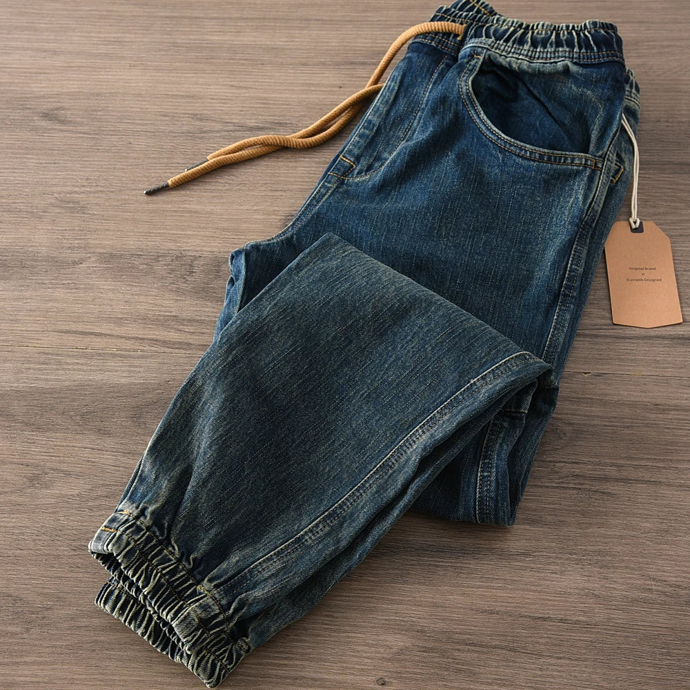 Autumn New Thick Denim Jeans Men's 99% Cotton Washed Heavyweight