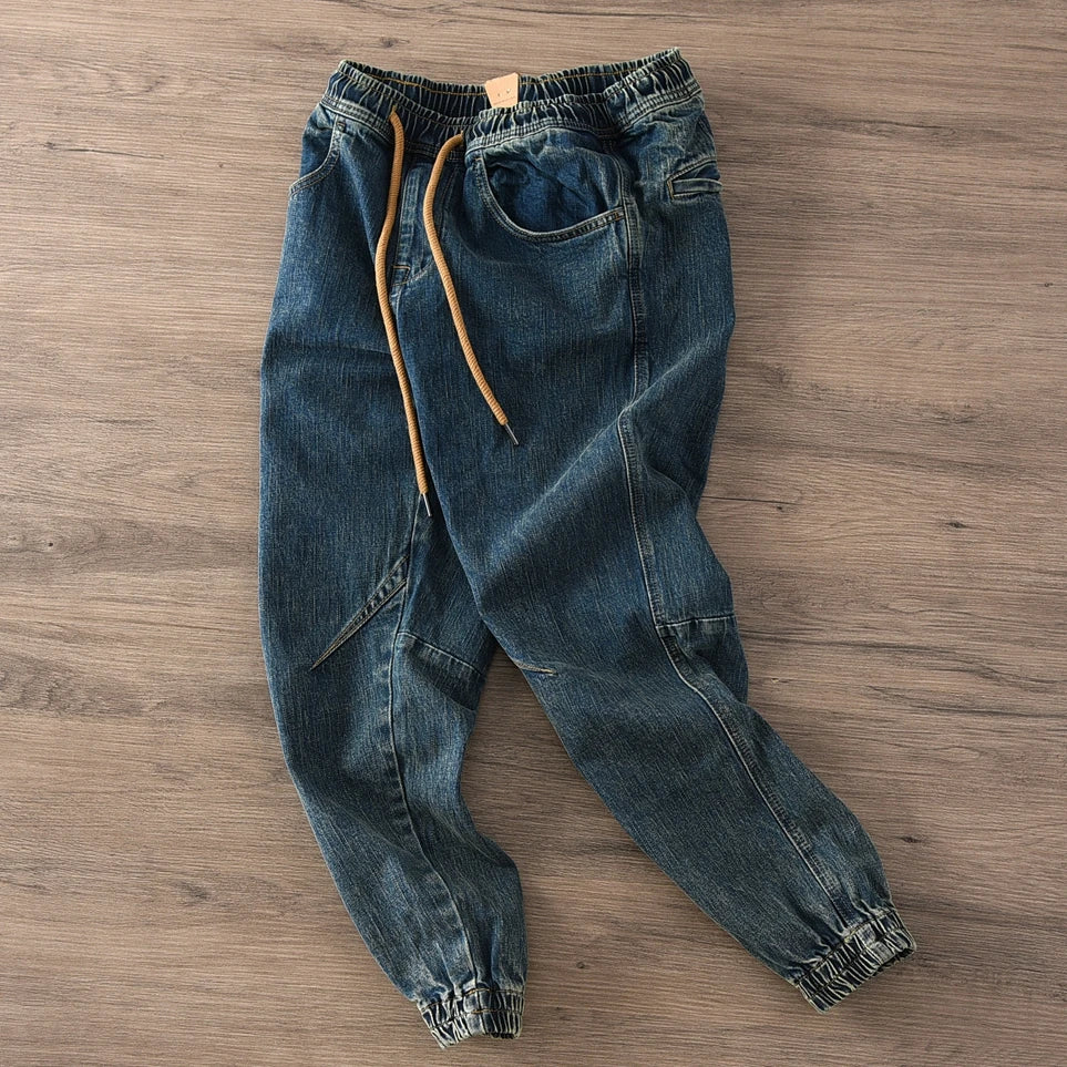 Autumn New Thick Denim Jeans Men's 99% Cotton Washed Heavyweight