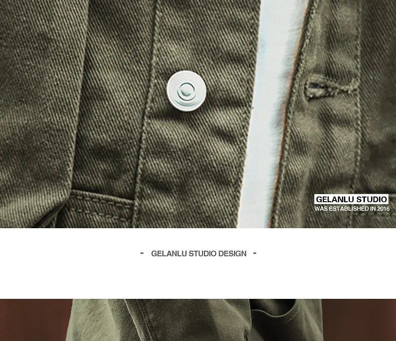 Spring and autumn new American heavy vintage denim jacket men's casual loose jacket