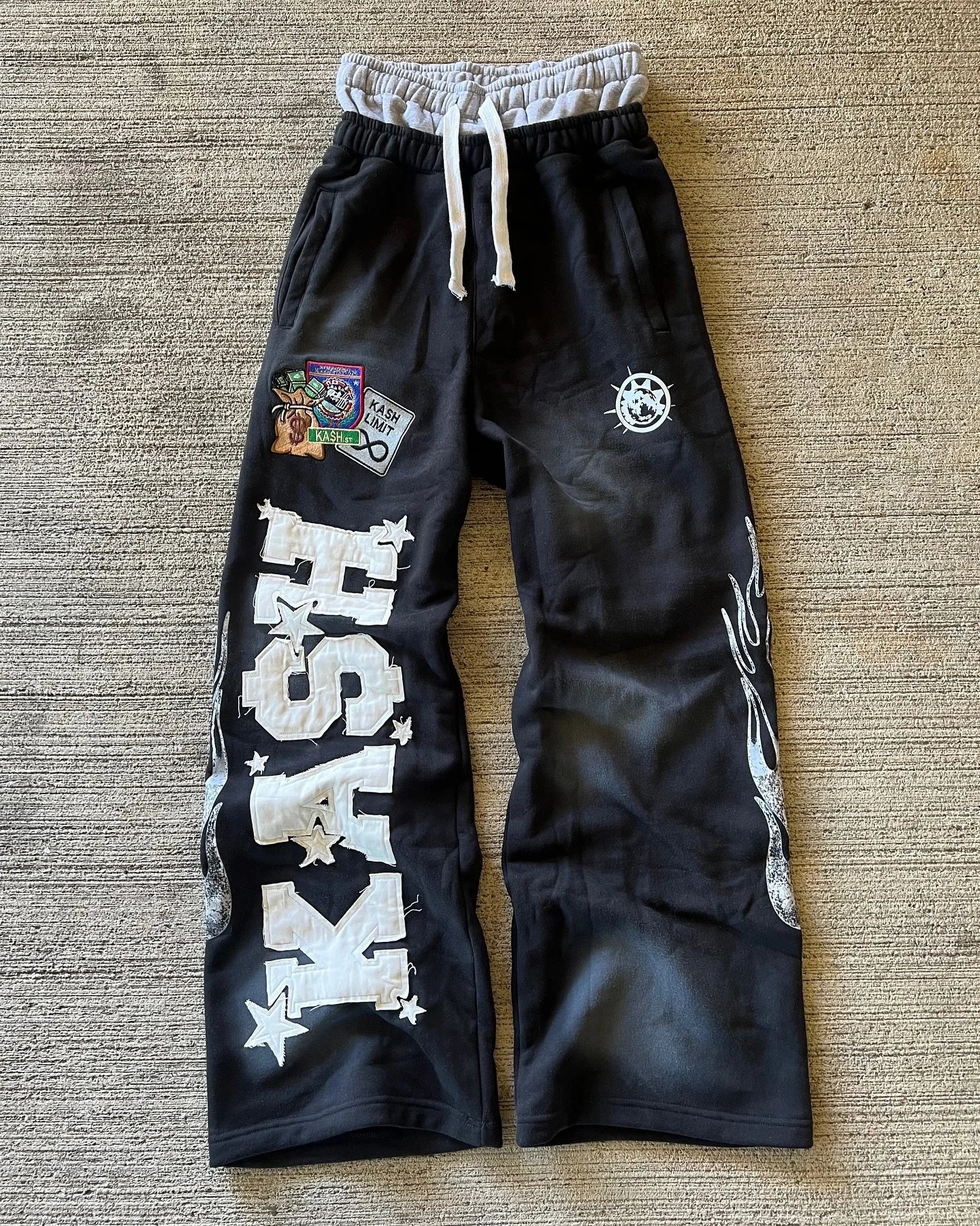 Sweatpants Y2K Pants Men Gothic Hip Hop Letter Patch  Double Layer Design Baggy