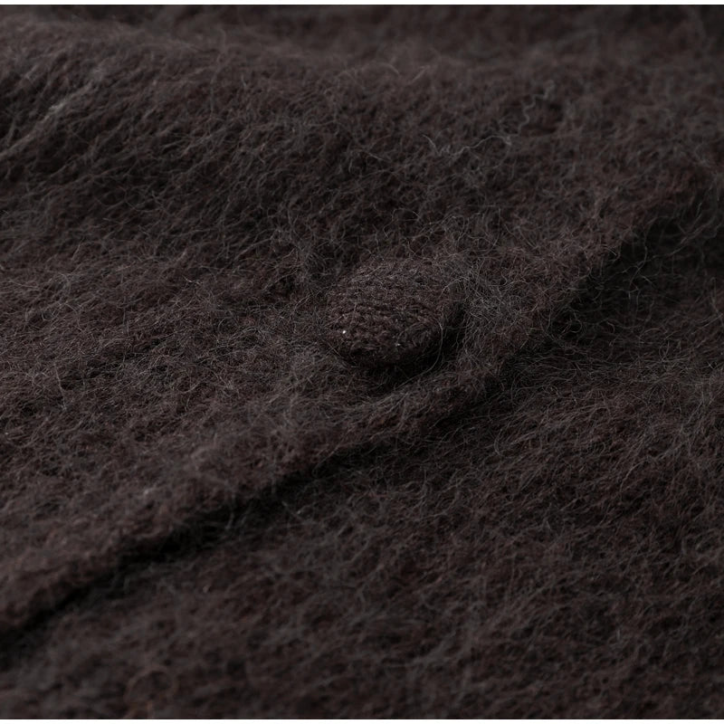 Fashion O-neck Knitted Cardigan Women Solid Flare sleeve Single Breasted Slim Sweater 2025 Lady Autumn Winter Chic New Knitwear