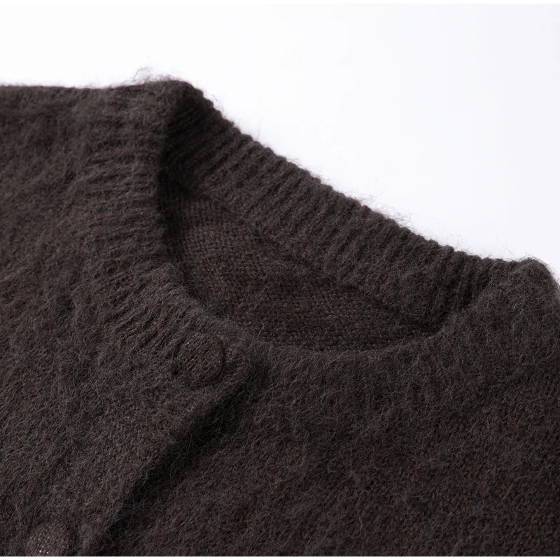 Fashion O-neck Knitted Cardigan Women Solid Flare sleeve Single Breasted Slim Sweater 2025 Lady Autumn Winter Chic New Knitwear