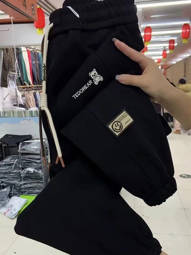 High-quality Cotton SweatPants Women Spring autumn Elastic Waist Loose Pants Casual Women Casual Trousers Women Clothing 4XL